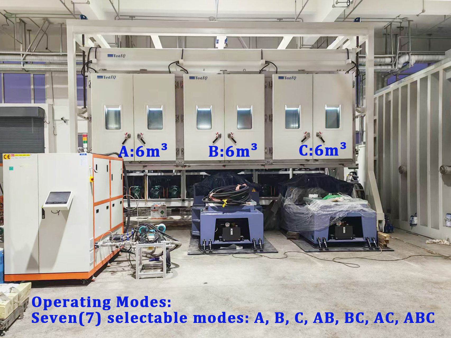 Vibration test chamber(6m³+6m³+6m³)